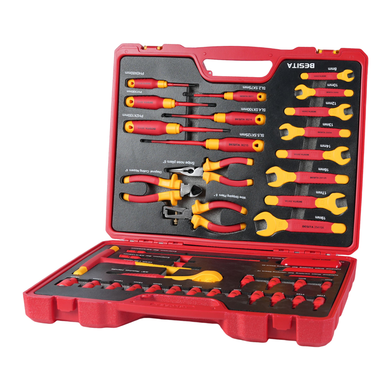 Tool Set - Professionelles EV-Reparaturwerkzeug-Set, 41-teilig, 1000V Isolierte Schraubenschlüssel,