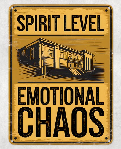 Spirit Level - Lustiges Baumeister-Wasserwaagen-Metallposter, Wand-Blechschild, Man Cave, Schuppen,
